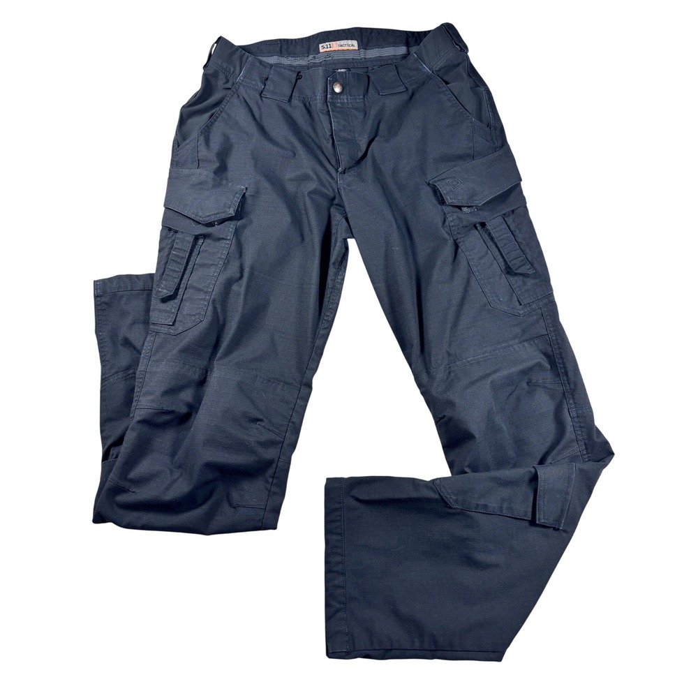 5.11 Tactical Womens Black Ripstop Cargo Pants Size 14 Long Work Outdoor Utility